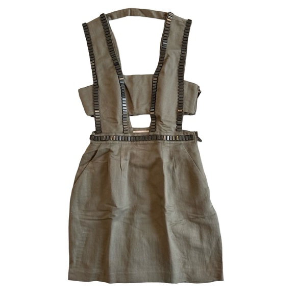 Sass & Bide Embellished Linen Cut Out Mini Dress - Picture 2 of 12